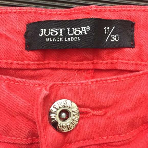 Just USA Juniors 11 Dark Salmon Orange Shorts - Picture 7 of 8